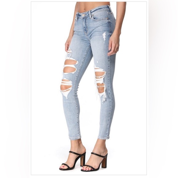 NWT eunina Jeans LA | Jude Mid Rise Skinny Ankle Stretch Jeans - Picture 4 of 7